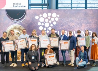 Glückliche Prämierte auf der EUROVINO 2026 bei Verleihungen des Fair Wine Awards, des Golden Grape Awards sowie von New & different 